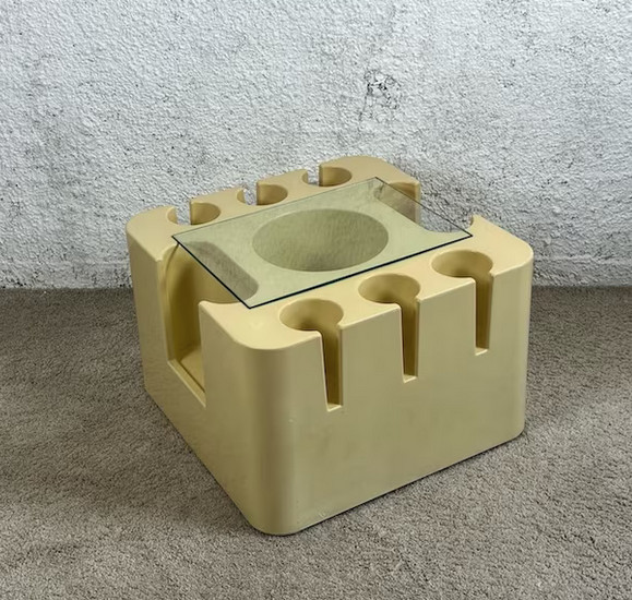 Mid Century Artemide Bacco Glass Tray Table