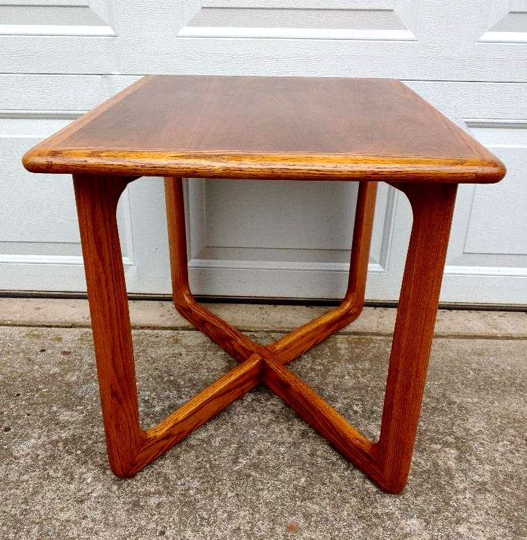 COOL MID CENTURY MODERN LANE “PERCEPTION” X-BASE SIDE TABLE BY WARREN CHURCH…