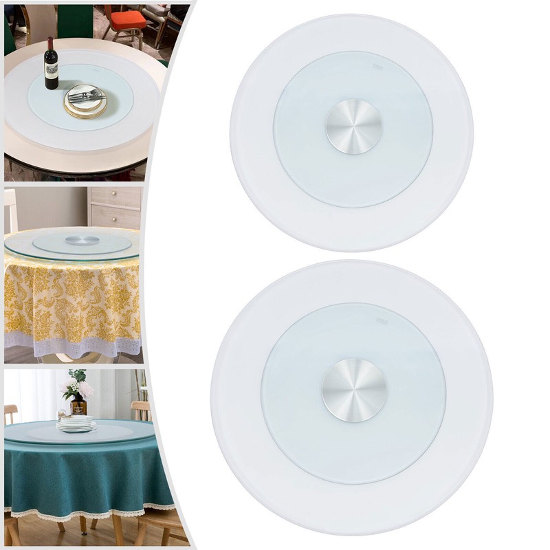 60cm/70cm/80cm Glass Turntable Dining Table Centerpiece gallery