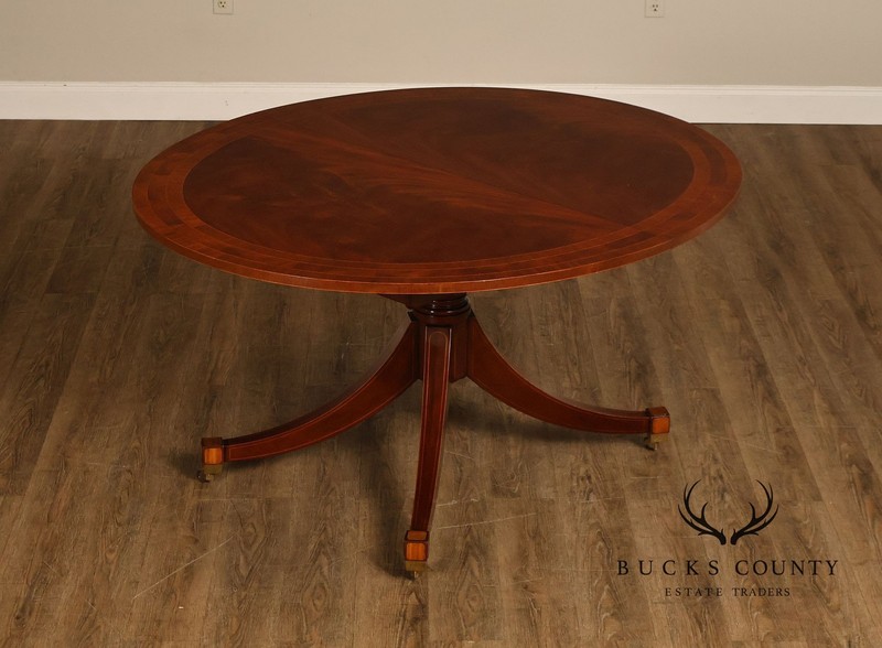 Baker Regency Style Banded Mahogany Extendable Dining Table gallery