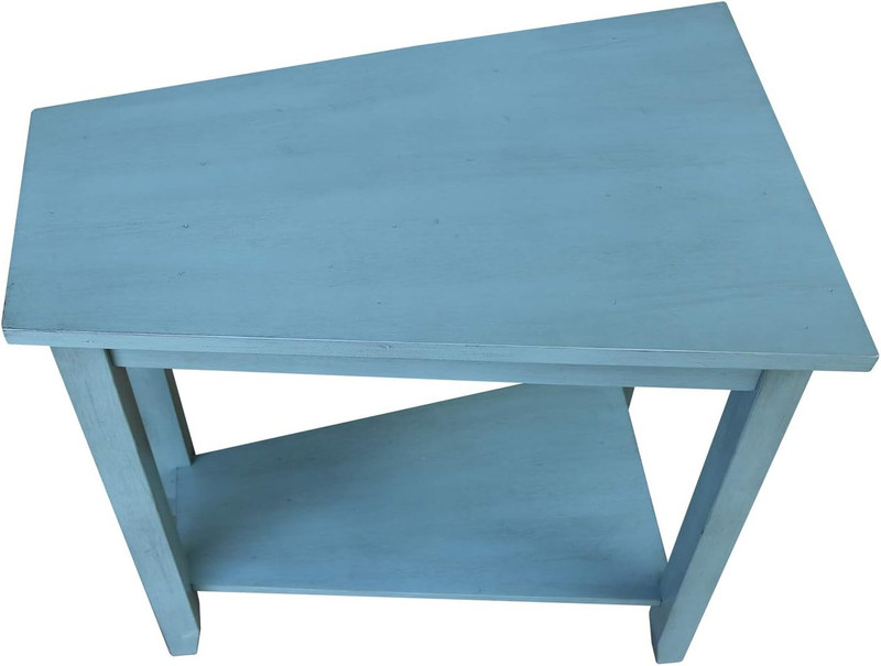 Antique Blue Solid Wood Keystone Accent Table for Stylish Living Spaces gallery