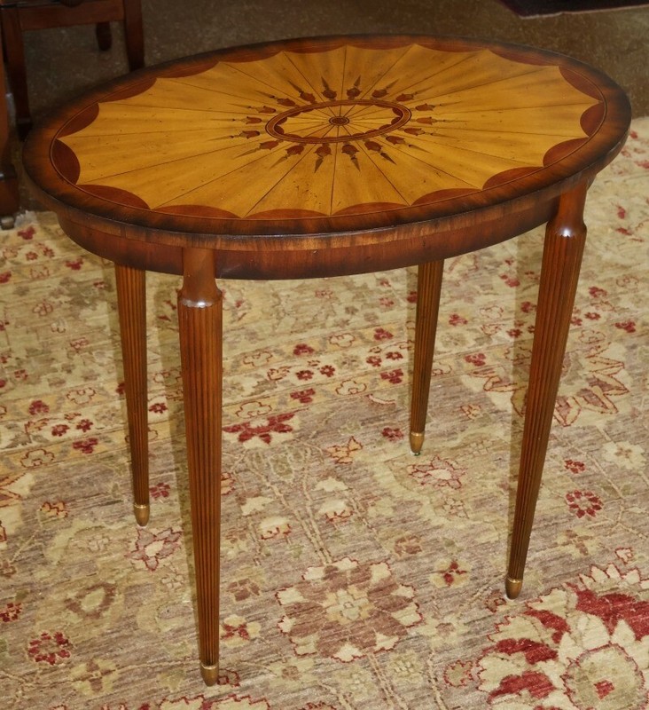 Maitland Smith Mahogany And Satinwood Inlaid Regency Style Cocktail End Table gallery