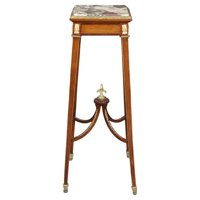 Fine Quality 19th Century French Marble Top Bronze Louis XVI Fern Stand Pedestal
