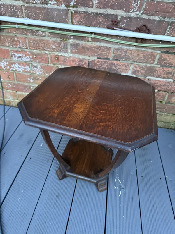 Antique Art Deco 2 Tier Side Table Lamp Table Plant Stand Coffee Table gallery