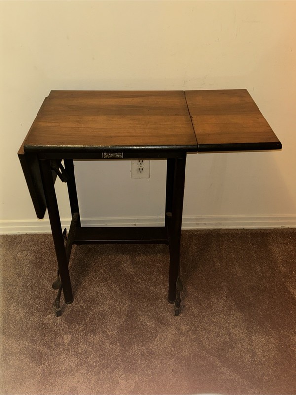 Vintage Drop Leaf Bar Cart Rolling Table Wood Top Foldable gallery
