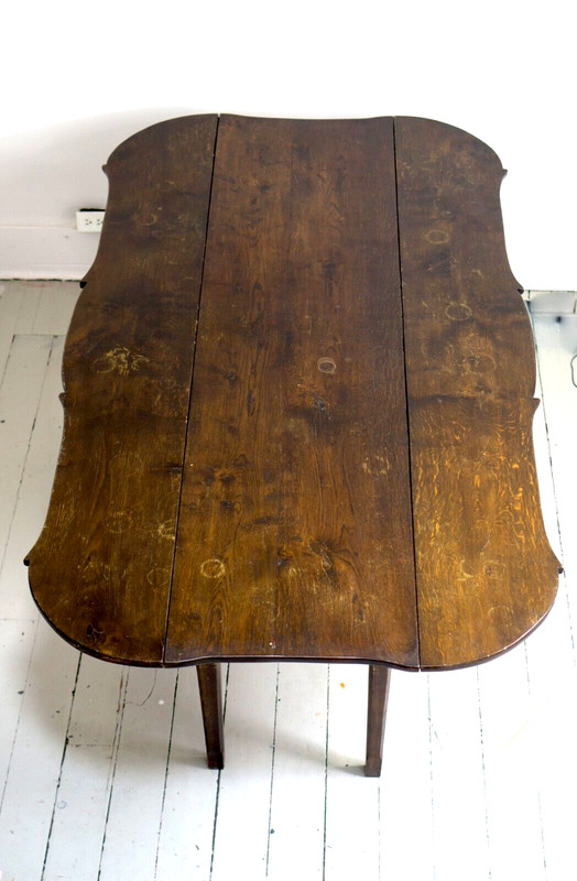 19th Century Antique Gothic Walnut Wood Drop Leaf Dining Room Dinner Table gallery