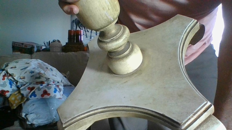 Solid Mahogany Round Side Table Vintage Style 18" x 13.5" Could use marble top gallery