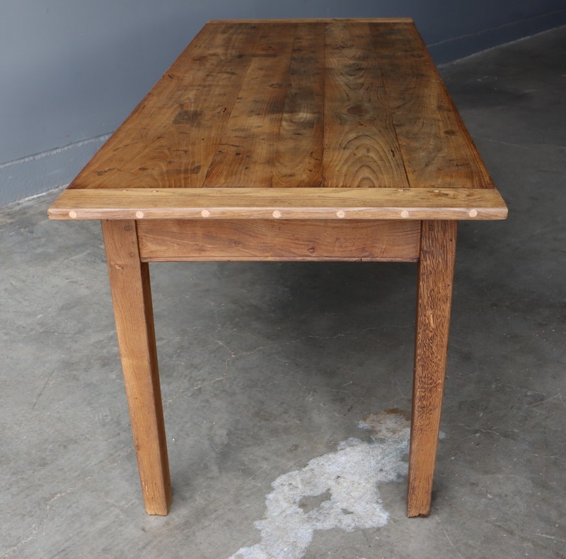 Antique French Dining Table/Farm Table/Desk in Solid Chestnut Wood and Oak gallery