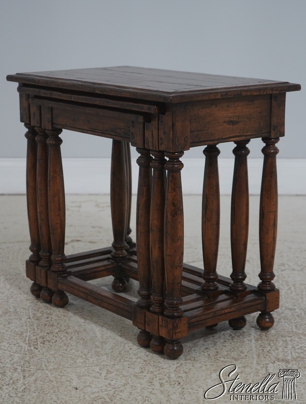 72043: GUY CHADDOCK Jacobean Distressed Oak Nesting Tables gallery