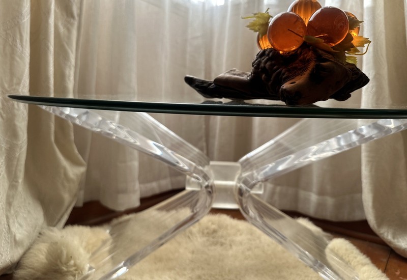 Lucite Mid Century Modern Table Bow -Tie Base gallery