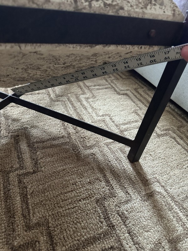 Solid Travertine Coffee Table with Iron Frame – Sculptural Modern Design gallery
