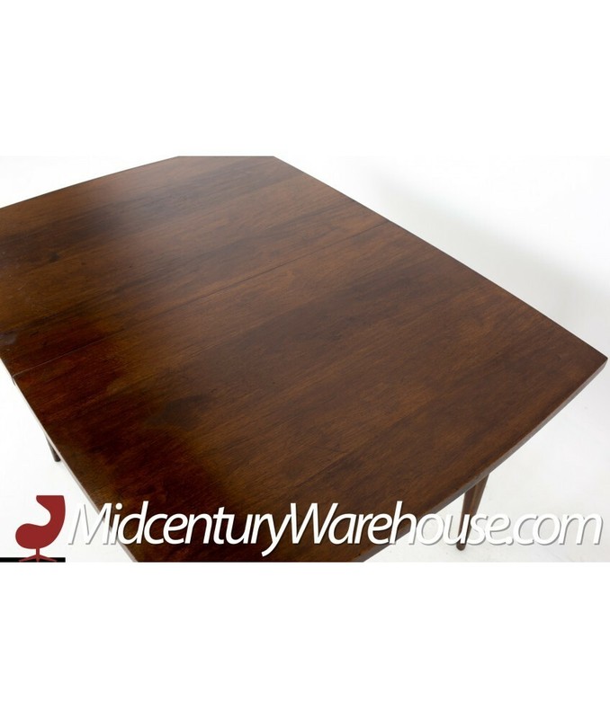 Broyhill Saga Mid Century Walnut Surfboard Dining Table with Leaf gallery