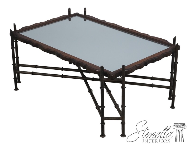 72705: BAKER Bamboo Form Iron Base Coffee Table