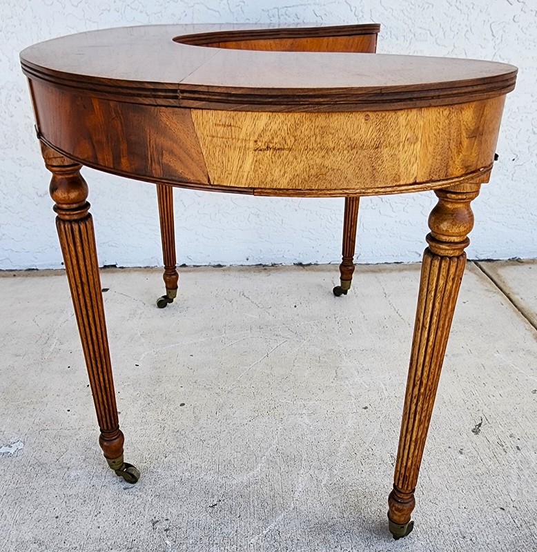 Wood Console Table Desk Mid Century Kidney Horseshoe Shape gallery