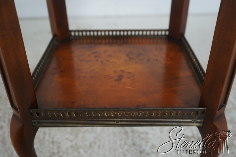 L72649: THEODORE ALEXANDER Burl Mahogany 2 Tier Plant Stand gallery