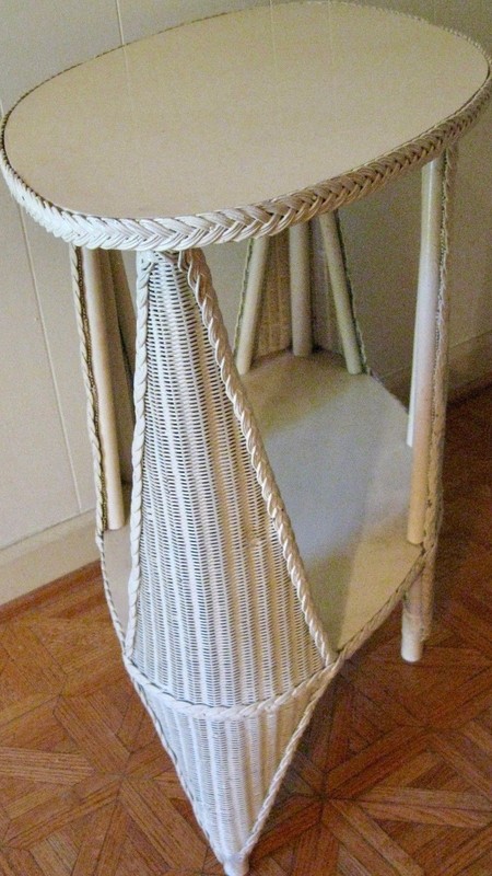 Unique! Wicker & Wood Oval Table - A Heyward-Wakefield Victorian Design gallery