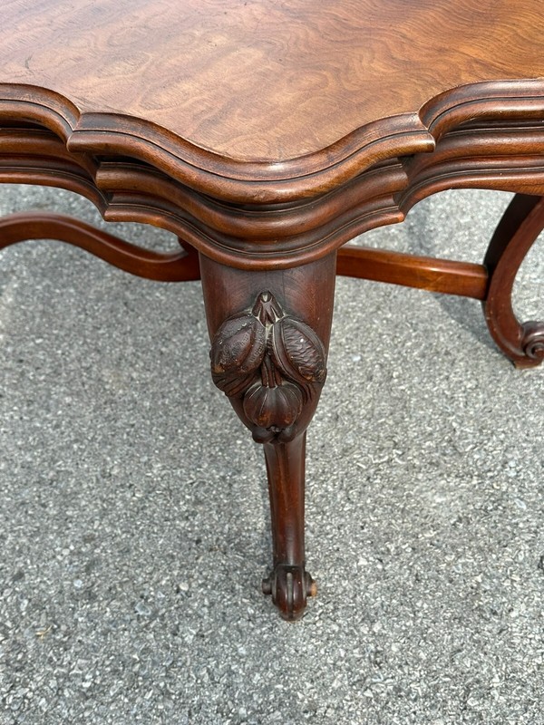 antique carved victorian parlor table center stand 1870 clean turtle top gallery