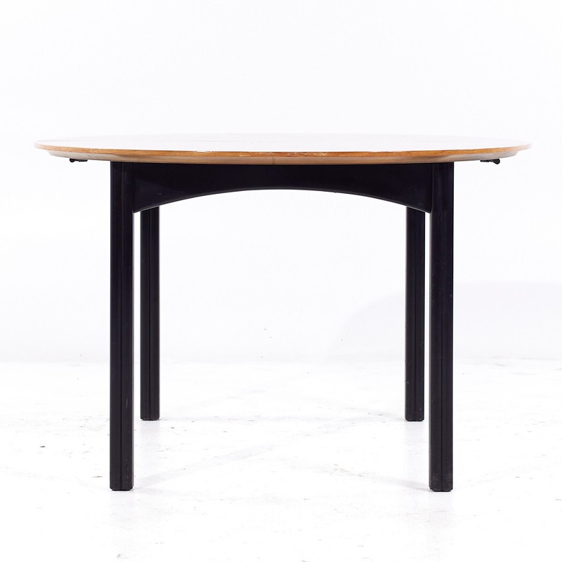 Michael Taylor for Baker Mid Century Walnut Expanding Dining Table with 2 Leaves gallery