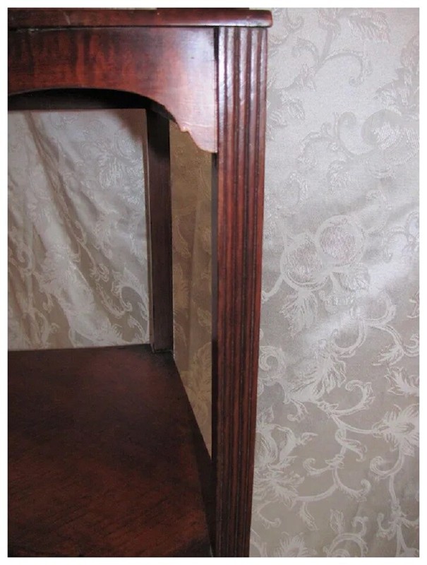 Antique American Federal Tiger Maple Corner WashStand Circa 1810 gallery
