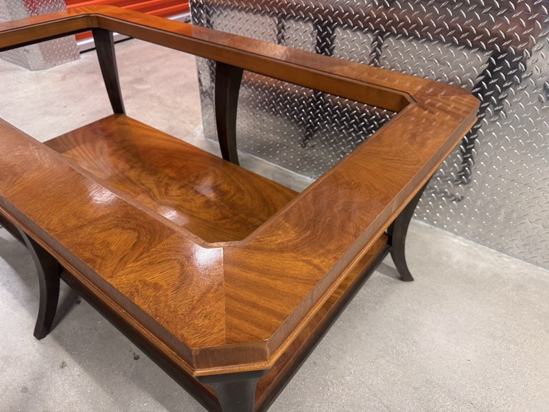 Henredon Six Leg Iron And Wood Coffee Table gallery