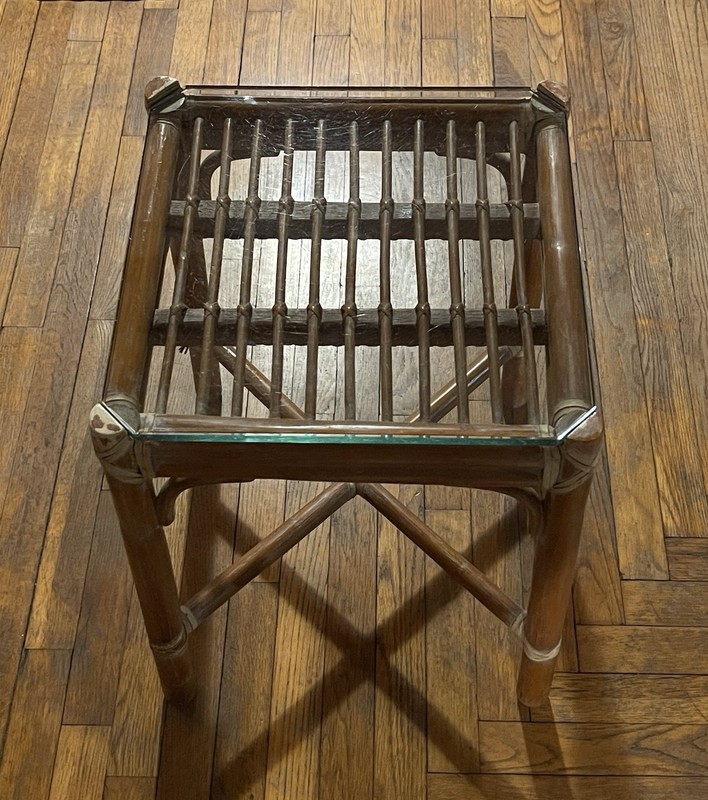 McGuire Rattan Side Table – Elinor McGuire – Vintage