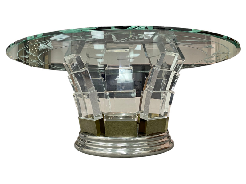 Beautiful Lucite Table Base and Glass Top