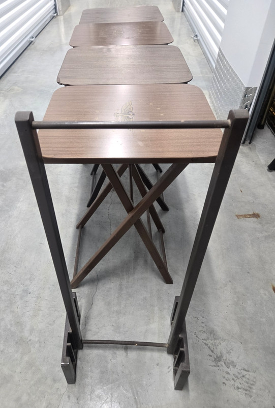 MCM Set 4 Vintage ARTEX Folding TV Tray Snack Serving Tables w/Stand Brooklyn NY gallery