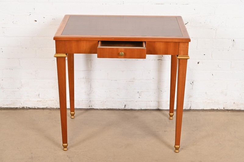 Baker Furniture French Regency Louis XVI Cherry and Gilt Wood Petite Desk gallery