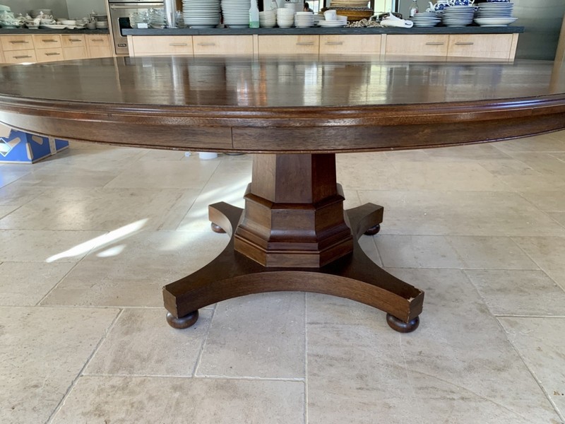 Large 72" Round Vintage Pedestal Dining Table gallery