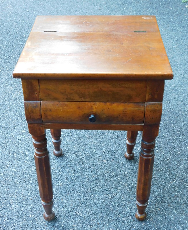 19th Century Antique French Louis Philippe Travailleuse Side Table Night Table