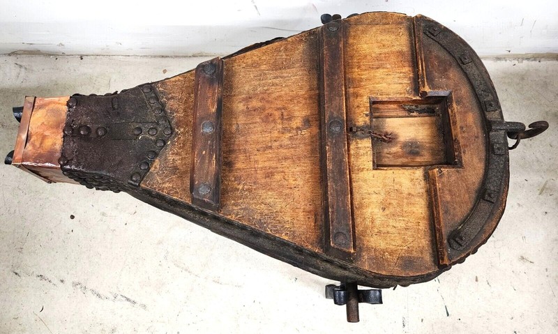 1800s French Blacksmith Bellows Rustic Coffee Table gallery