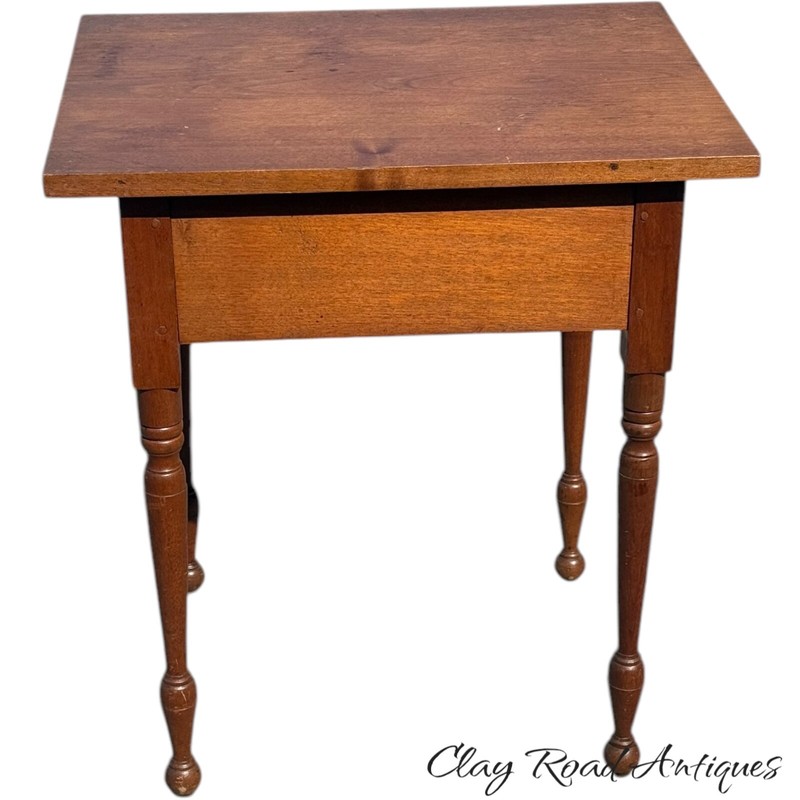Antique Sheraton country work table night stand solid walnut 1830