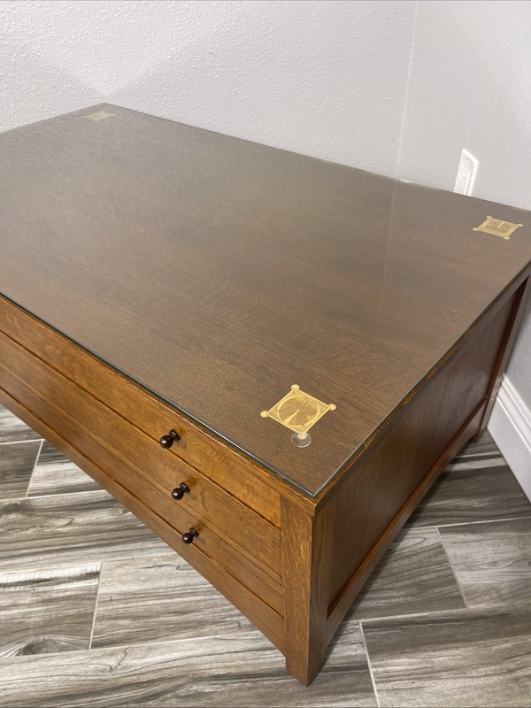 Stickley Harvey Ellis Rectangular Storage Cocktail Table solid Oak 89-743-032 gallery