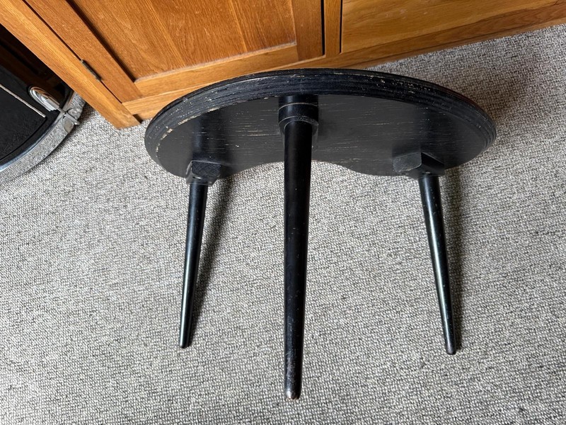 Vintage kidney shaped Green Melamine Top Formica coffee table, 1950s gallery