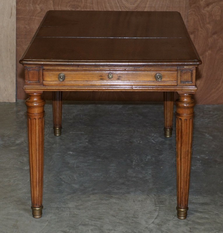 RARE ANTIQUE CIRCA 1860 LIBRARY WRITING TABLE DESK WITH TWIN WRITING SLOPES gallery