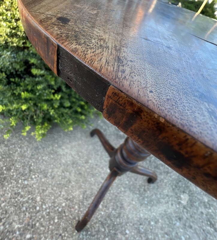 Federal Mahogany Candlestand turned post arched spider leg base 29x22” 19th C gallery