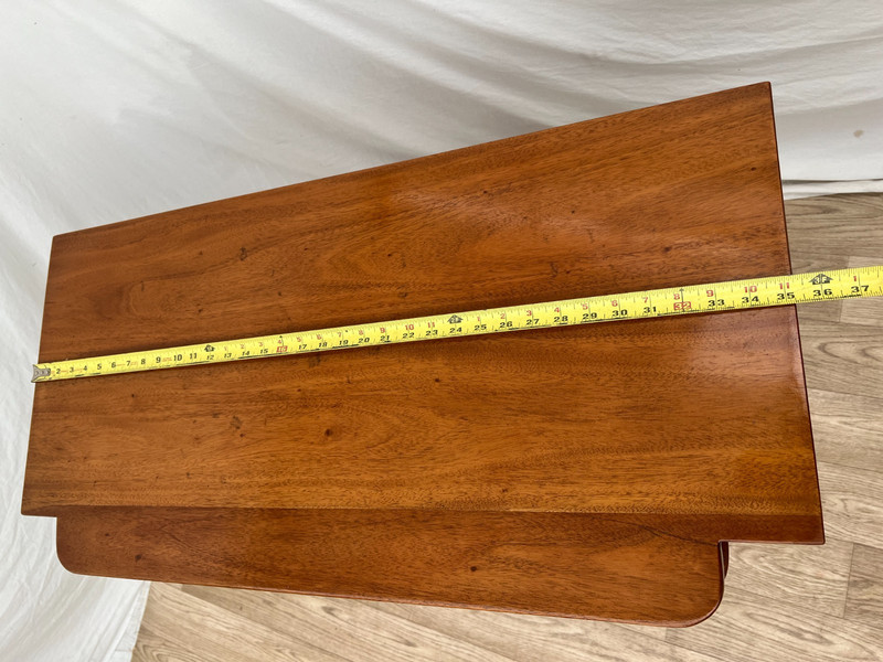 Console Table Lyre Violin Double Harp Pedestal Base Two Drawers Carved Walnut gallery