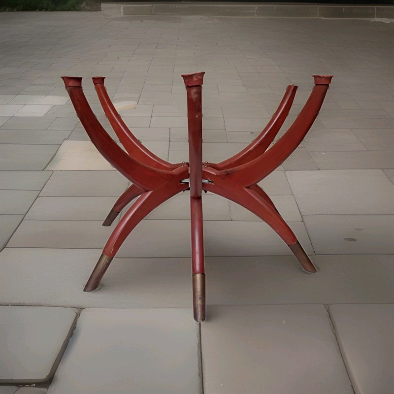 Vintage Morrocan Fold away hanging Tray Table MCM Mid Century Modern 22"dia 15"h gallery