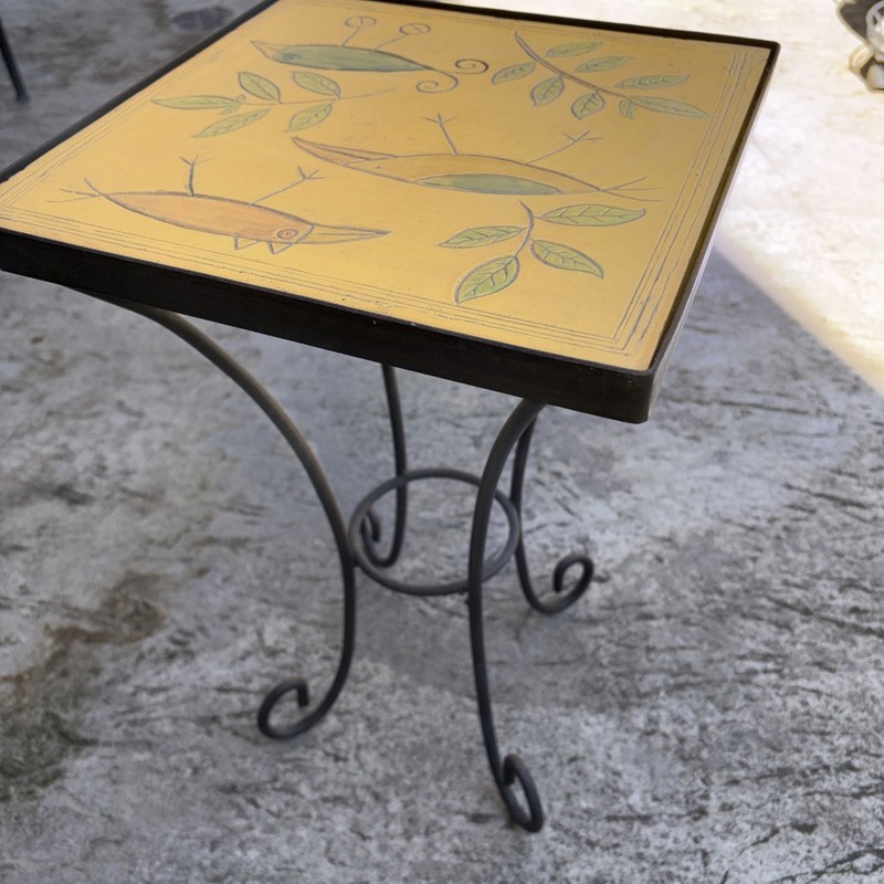 Art Deco-wrought Iron Silly Birds Accent Table gallery