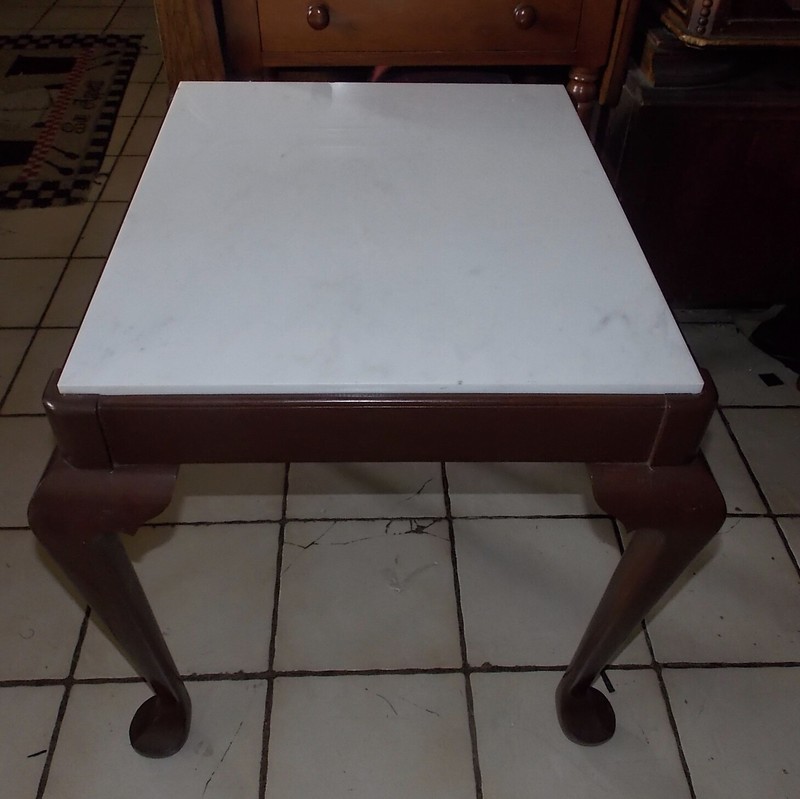 Solid Cherry Marble Top Side Table / End Table (ET391) gallery