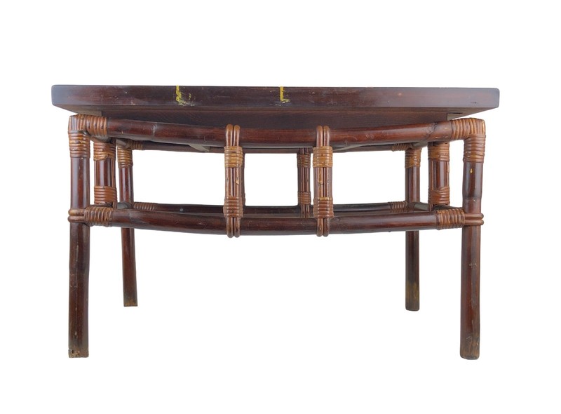John Wisner for Ficks Reed Asian Modern Side Table White Decorated Tile Top gallery