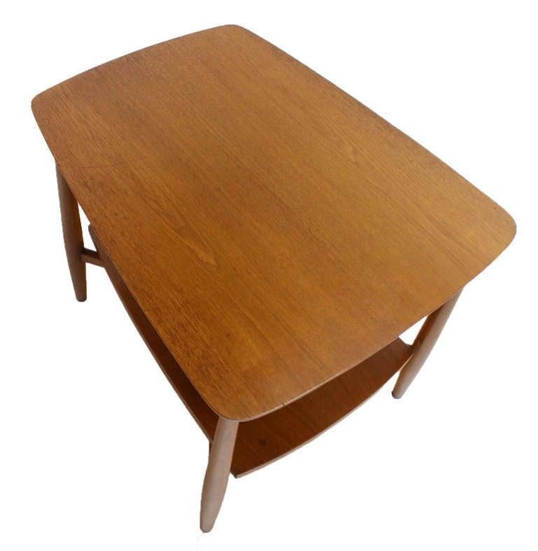 Mid-Century Modern Two Tier One Drawer Walnut End Side Table by John Stuart MINT gallery