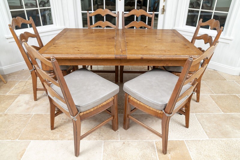 Vintage Pine Rectangular Farmhouse Extension Dining Set
