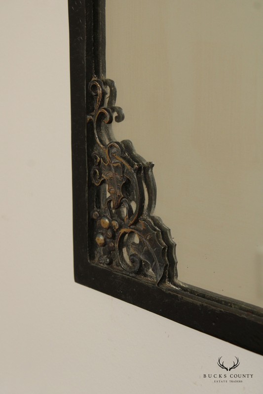 Art Deco Oscar Bach Style Marble Top Wrought Iron Console and Mirror gallery
