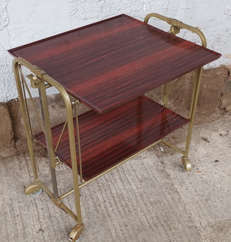 Dinett Serving Cart Tea Table Side Table Variety Bremshey Mahogany 70s
