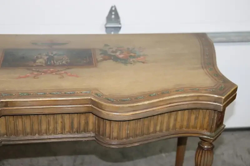 Adams Paint Decorated English Foliding Card Console Table, Circa 1890 gallery