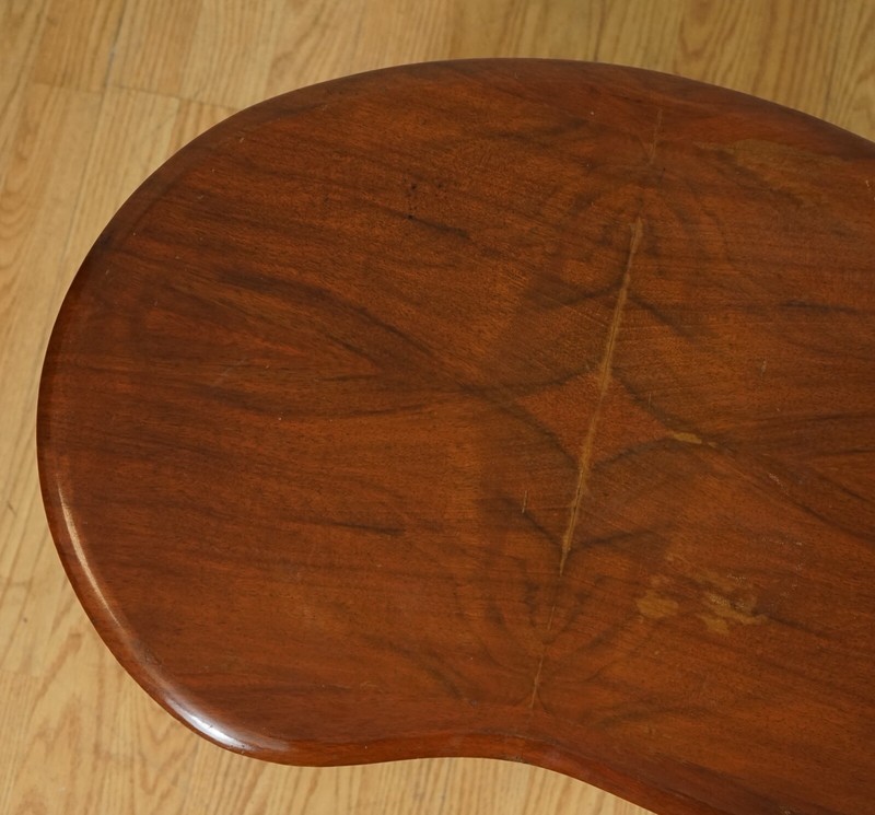 GORGEOUS KIDNEY ART DECO HARDWOOD SIDE END PLANT TABLE gallery