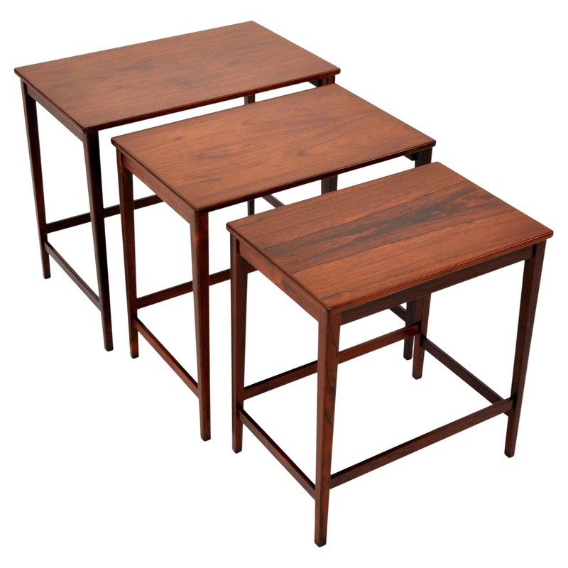 Brazilian Rosewood Nesting Tables Mid-Century Danish Modern 1950s Scandinavian gallery