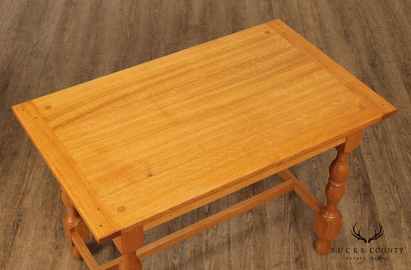 Vintage Custom Crafted Oak Trestle Table gallery