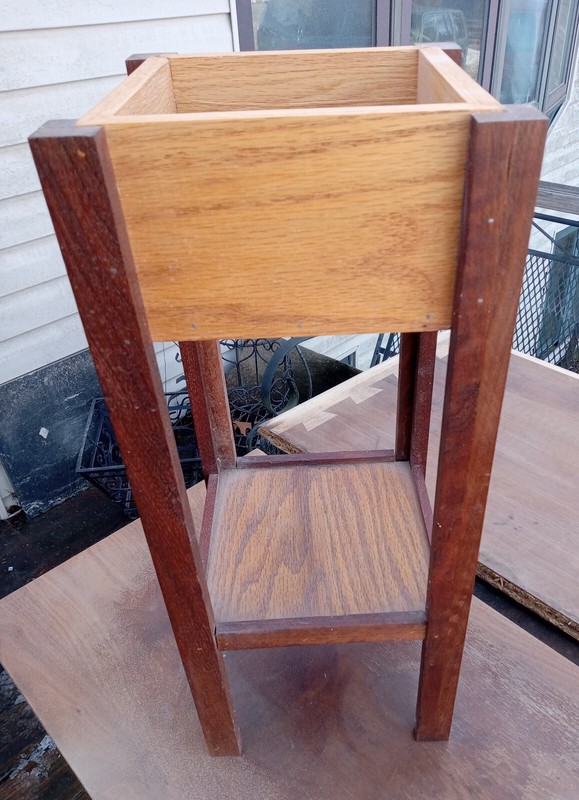 Oak & Walnut Plant Stand / Side Table (PS252) gallery